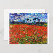 Red Flower Field, Van Gogh Briefkaart (Voorkant / Achterkant)