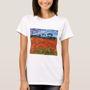 Red Flower Field, Van Gogh T-shirt