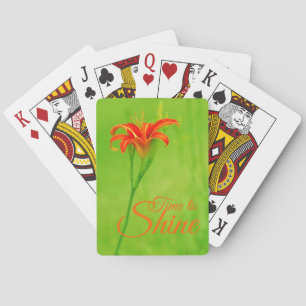 Red Flower "Het is tijd om te schijnen" Pokerkaarten