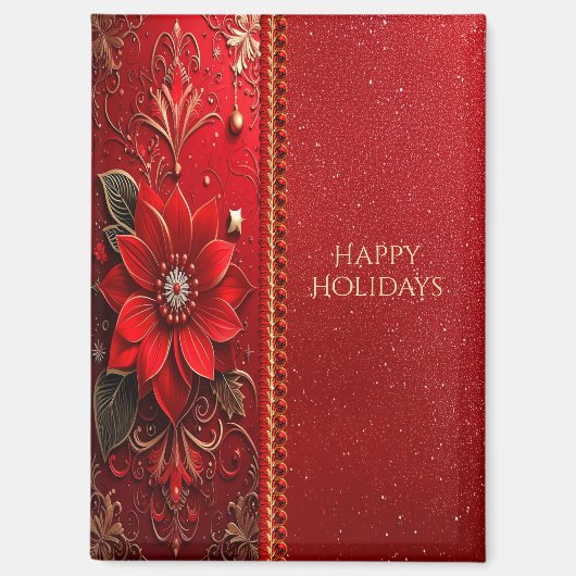 Red Flower Holiday Magnet (Recto)