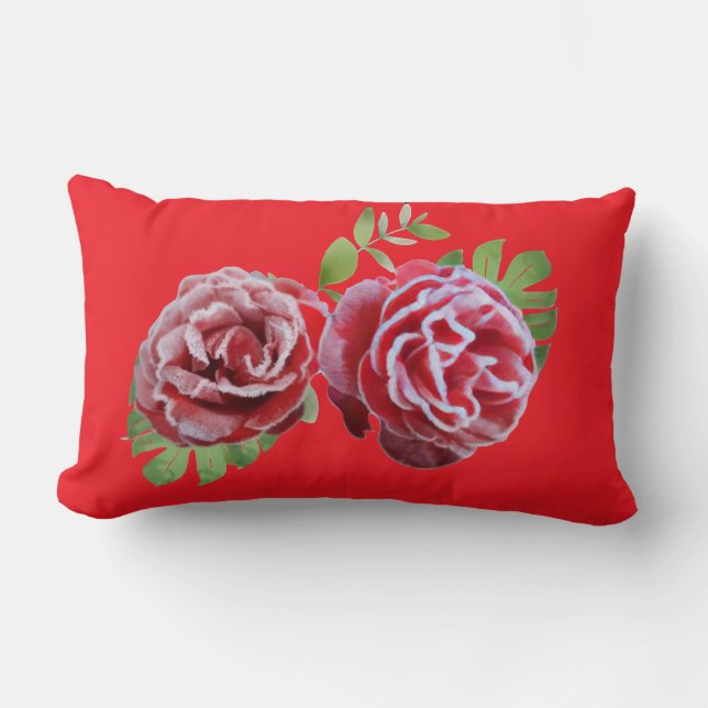 red flower pillow kussen (Voorkant)