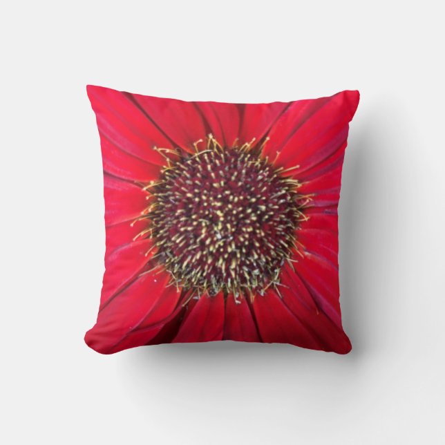 Red Flower Power Pillow Kussen (Voorkant)