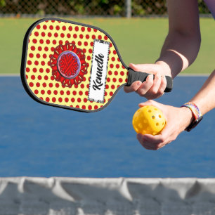 Red Flower Ribbon door Kenneth Yoncich Pickleball Paddle