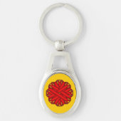 Red Flower Ribbon door Kenneth Yoncich Sleutelhanger (Voorkant)