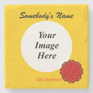 Red Flower Ribbon door Kenneth Yoncich Stenen Onderzetter