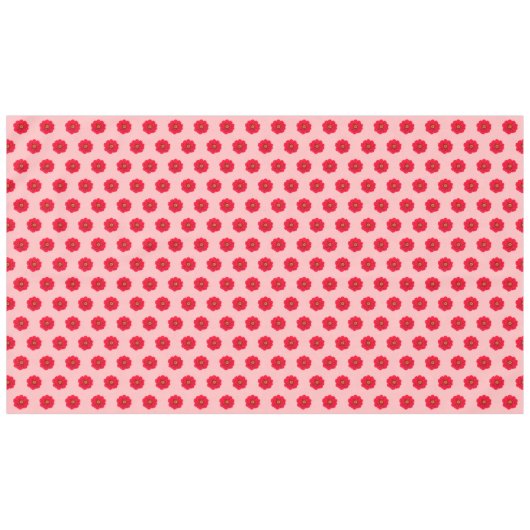 Red Flower Seamless Pattern Tablecloth Tafelkleed (Voorkant (Horizontaal))