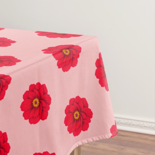 Red Flower Seamless Pattern Tablecloth Tafelkleed (Voorbeeld)