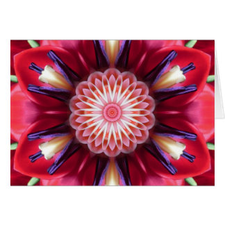 Red Flower Star Mandala-kaart