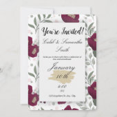 Red Flower Wedding Invitation (Devant)