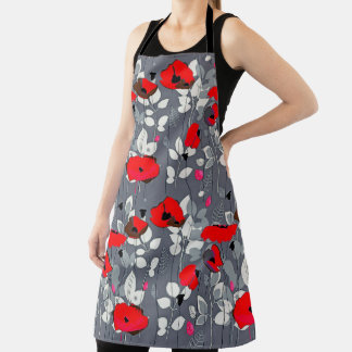 Red Flowers All-Over Print Schort