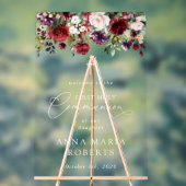 Red Flowers, Boho, First Holy Communion Welcome (Neutre)