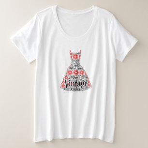 Red Flowers Dress aangepaste zwarte afbeelding Grote Maat T-shirt