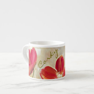 Red Flowers Espresso Cups Espresso Kop