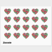Red Flowers Fantasy Hart Sticker (Vel)