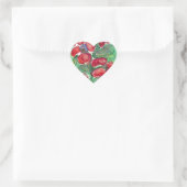 Red Flowers Fantasy Hart Sticker (Tas)