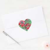 Red Flowers Fantasy Hart Sticker (Envelop)