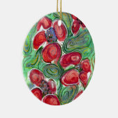 Red Flowers Fantasy Keramisch Ornament (Rechts)