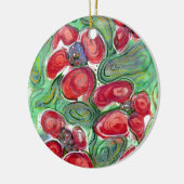 Red Flowers Fantasy Keramisch Ornament (Links)