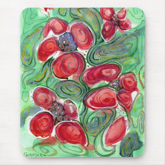 Red Flowers Fantasy Muismat (Voorkant)