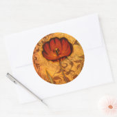 Red Flowers I Ronde Sticker (Envelop)