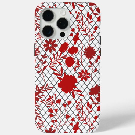 'Red Flowers Outline op Net Case-Mate iPhone Case (Achterkant)