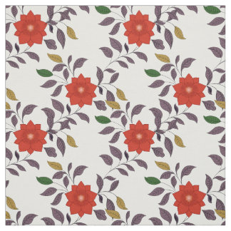 Red Flowers Patroon | Chinoiserie Style Stof