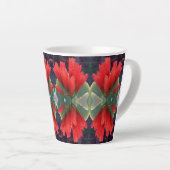 Red Flowers Patroon Latte Mok (Rechterhoek)