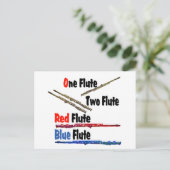 Red Flute Blue Flute Briefkaart (Staand voorkant)