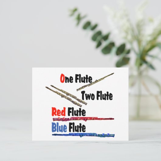 Red Flute Blue Flute Briefkaart (Staand voorkant)