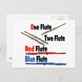 Red Flute Blue Flute Briefkaart (Voorkant / Achterkant)
