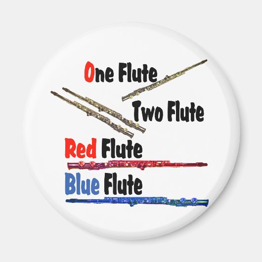 Red Flute Blue Flute Magneet (Voorkant)