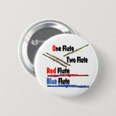 Red Flute Blue Flute Ronde Button 5,7 Cm (Voorkant /achterkant)