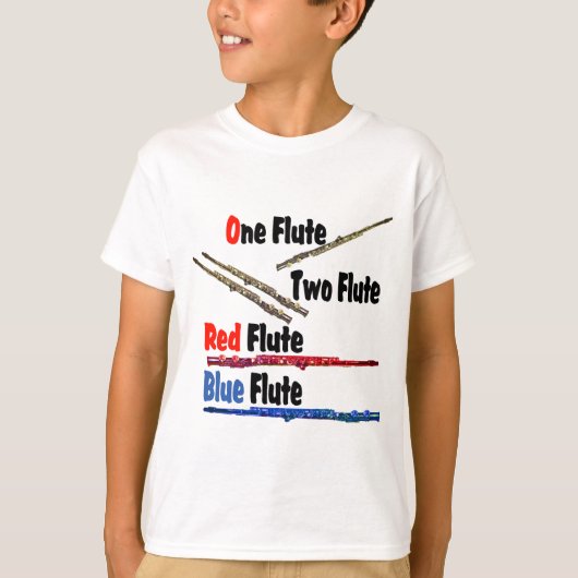 Red Flute Blue Flute T-shirt (Voorkant)