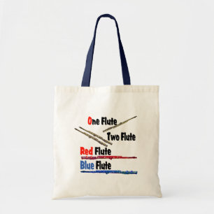 Red Flute Blue Flute Tote Bag