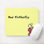 Red Flutterfly Mousepad Muismat (Met muis)