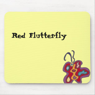 Red Flutterfly Mousepad Muismat