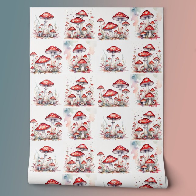Red Fly Agarische Paddenstoelen Behang (Creator heeft geüpload)