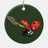 Red Flying Ladybird Keramisch Ornament (Achterkant)