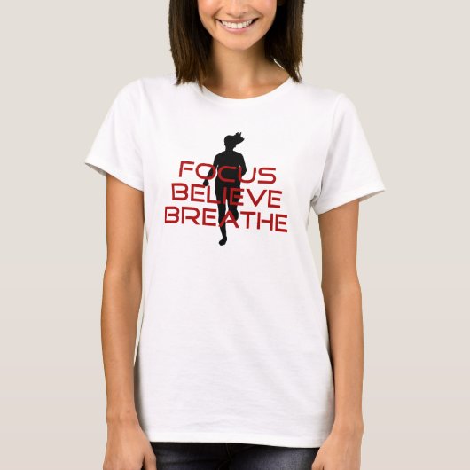 Red Focus Believe Breathe T-shirt (Voorkant)