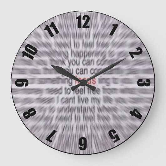 Red Focus Gepersonaliseerd Designer Clock Grote Klok (Voorkant)