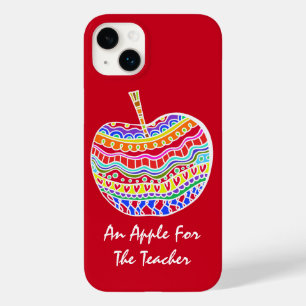 Red Folk Art Apple Teacher's Case-Mate iPhone 14 Plus Hoesje