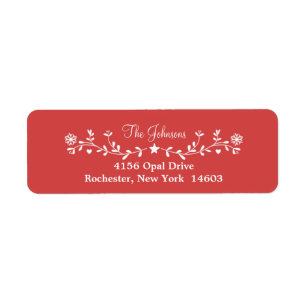 Red Folk kerstkheer Etiket