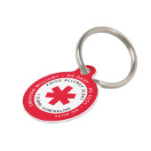 Red Food Alert ID Bag Label Huisdierpenning (Zijkant)