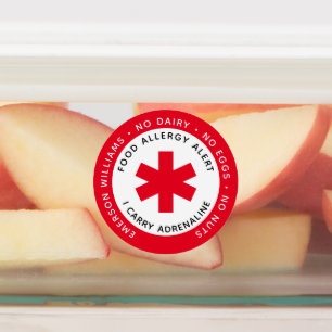 Red Food Allergy Alert Foto Labels
