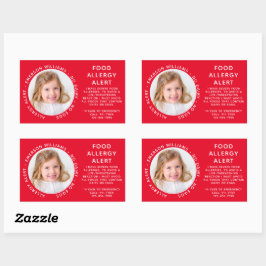 Red Food Allergy Alert Foto Rechthoekige Sticker