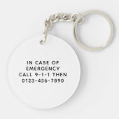 Red Food Allergy Alert Sleutelhanger (Achterkant)