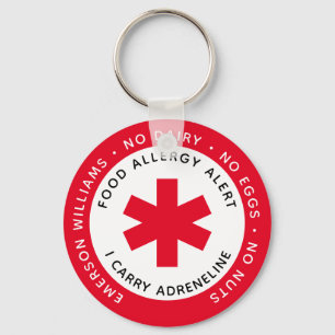 Red Food Allergy Alert Sleutelhanger