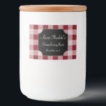 Red Food Christmas Canning Stickers Étiquette Cade<br><div class="desc">Personnalisez ces aliments classiques traitez les étiquettes de bocaux en changeant l'information en fonction de vos besoins. Le design est issu de l'art original.</div>