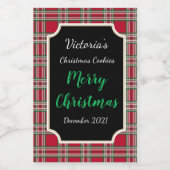 Red Food Jar Christmas Cookie Étiquette Stickers c (Étiquettes simples)