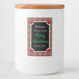 Red Food Jar Christmas Cookie Étiquette Stickers c